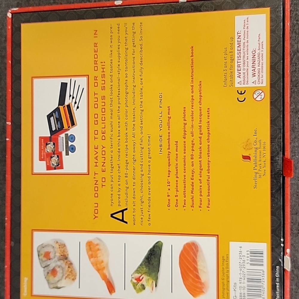Sushi Deluxe Book & Kit Chopsticks Mat How To NWT - Picture 4 of 5